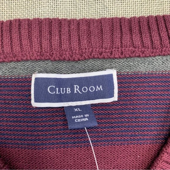 Club Room Men's Stripe V-Neck Sweater size XL - Picture 4 of 9